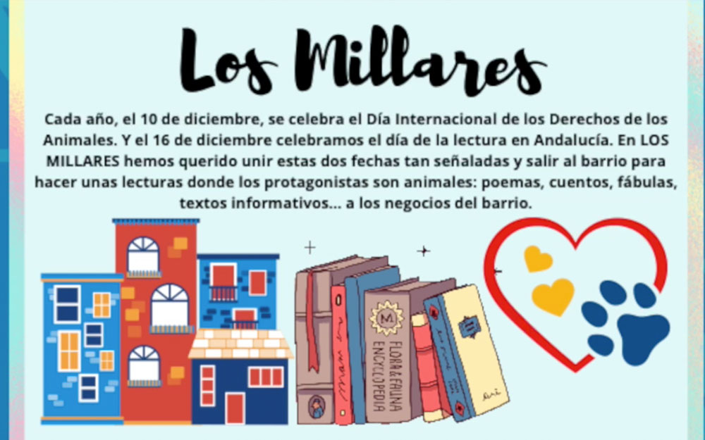 CEIP Los Millares. Un paso lectoanimal en Navidad. Almería