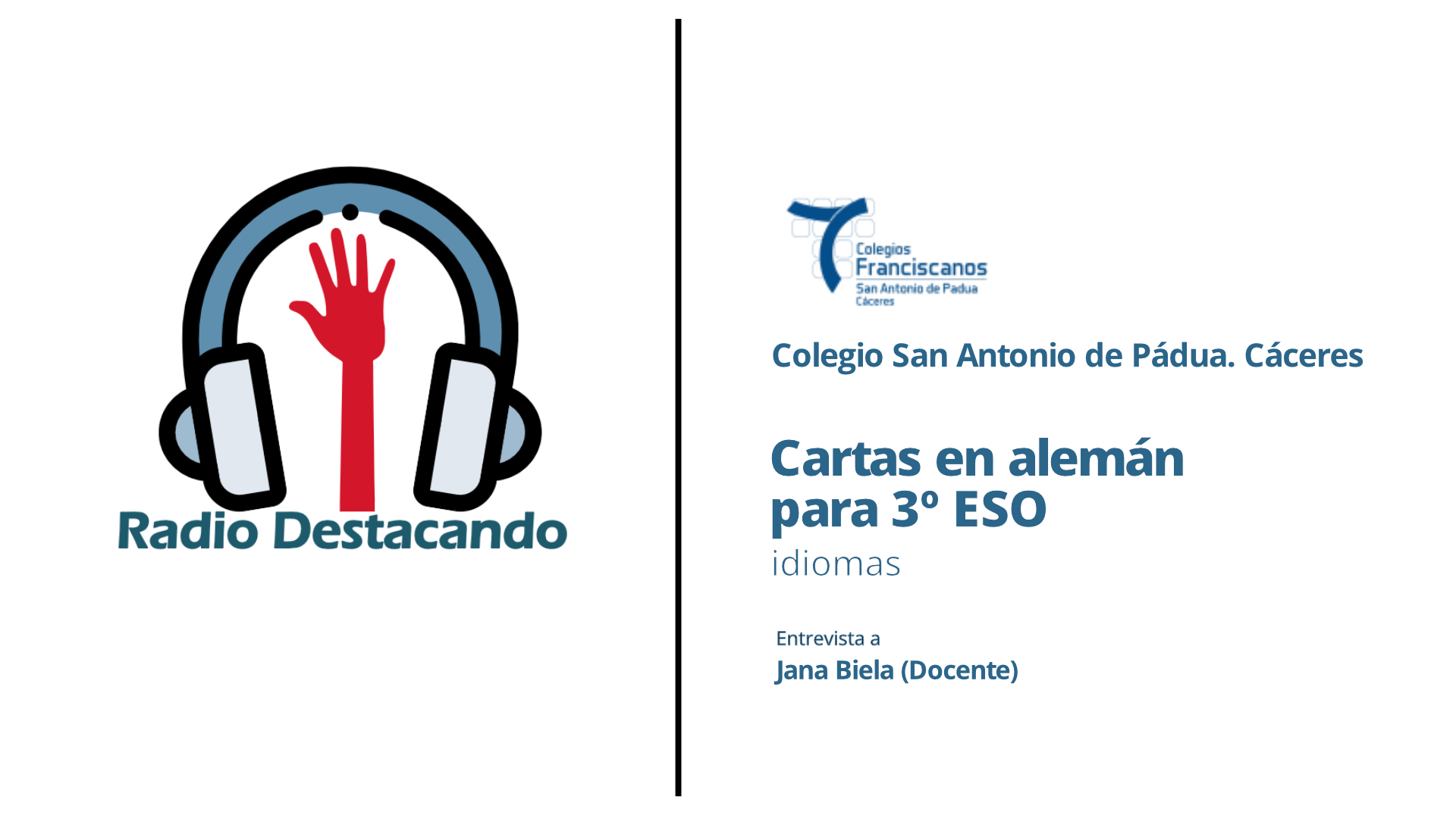 Entrevista a Jana Biela. Colegio San Antonio de Pádua. Cáceres